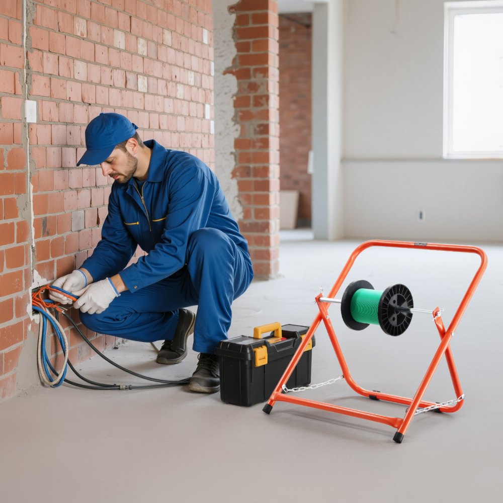 Foldable Wire Spool Rack Heavy Duty Cable Caddy Electrical Industrial