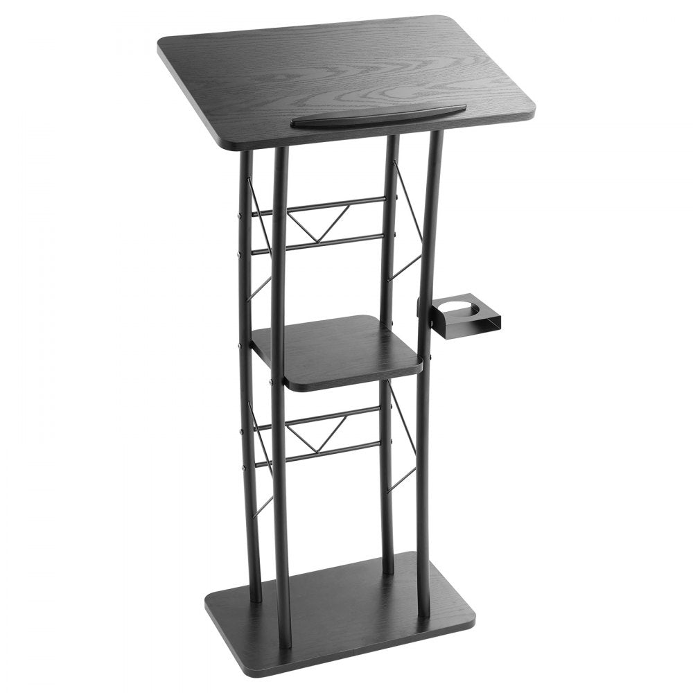 Podium Stand 1180 mm Curved Metal Lectern Storage Shelf Classroom Wedding