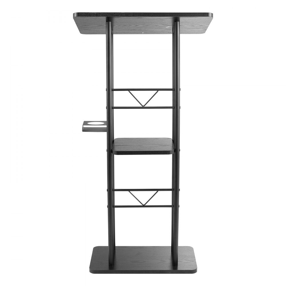 Podium Stand 1180 mm Curved Metal Lectern Storage Shelf Classroom Wedding