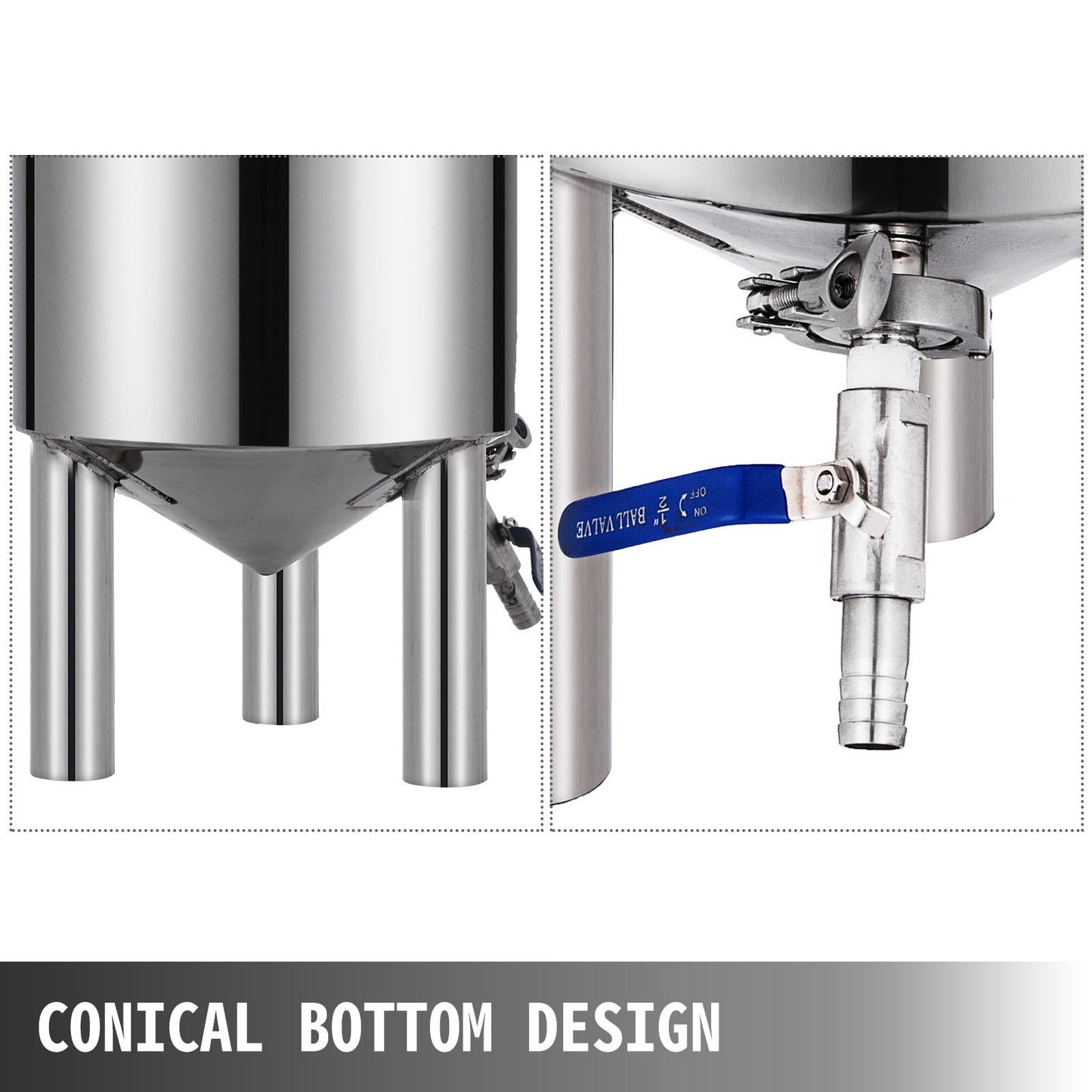 VEVOR 7 Gallon Home Brewing Chronical Fermenter Stainless Steel Brew Bucket Fermenter