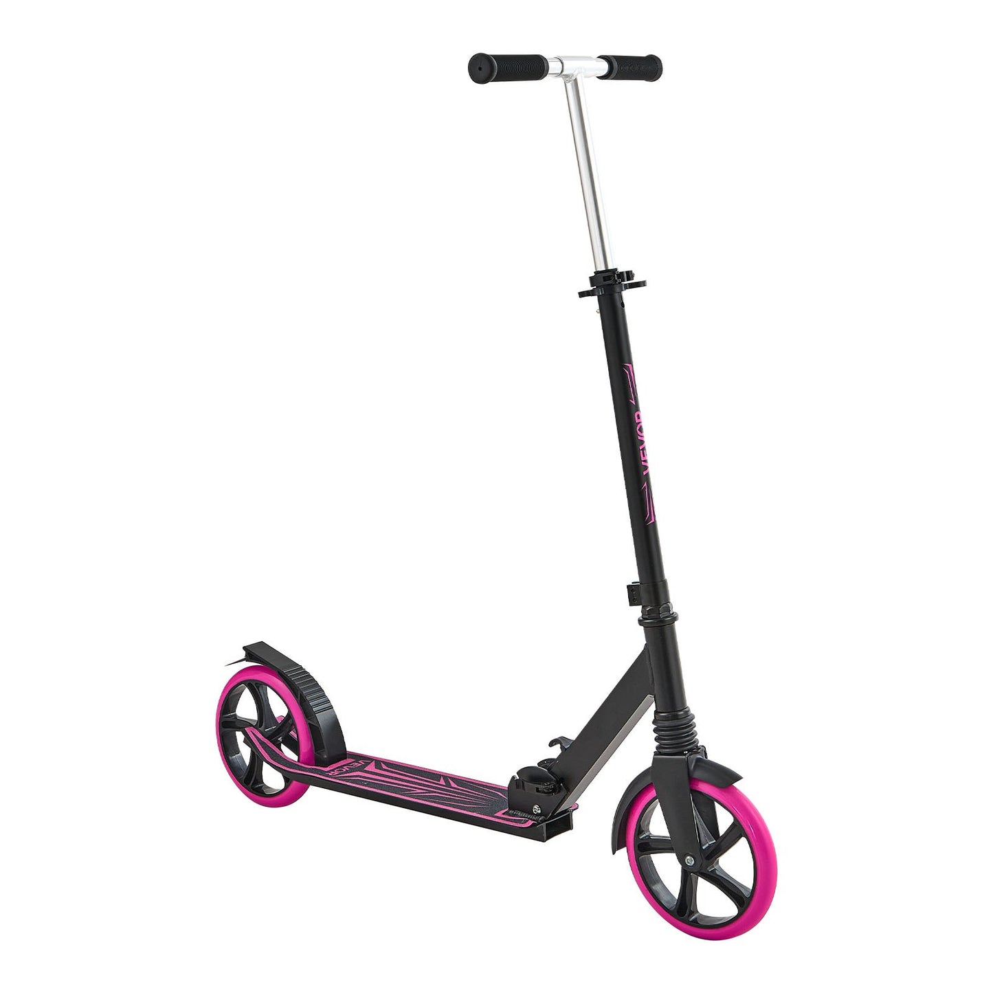 Kick Scooter for Kids Ages 8+, Teens & Adults, 2-Wheel Toddler Scooter with Adjustable Height Handlebar, Wide Anti-Slip Deck, Foldable Lightweight Frame for Boys and Girls up to 99.8 kg, Pink