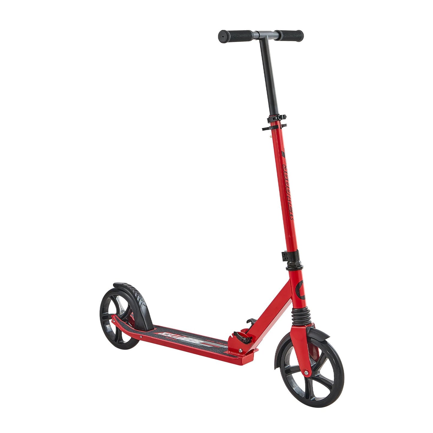 Kick Scooter for Kids Ages 8+, Teens & Adults, 2-Wheel Toddler Scooter with Adjustable Height Handlebar, Wide Anti-Slip Deck, Foldable Lightweight for Boys & Girls up to 99.8 kg, Red + Black
