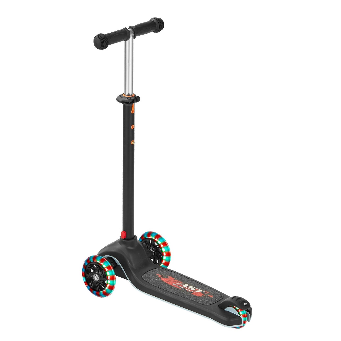 Kick Scooter for Kids Ages 3+, 3-Wheel Toddler Scooter with Light-Up Wheels, Adjustable Height Handlebar, Wide Anti-Slip Deck, Lightweight Aluminum Frame for Boys & Girls up to 74.8 kg, Black
