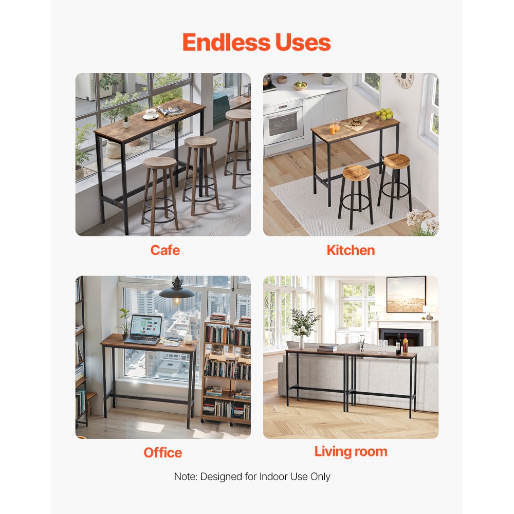 Bar Table Height Pub Table Cocktail Counter Kitchen Dining 39x16x35.5 in