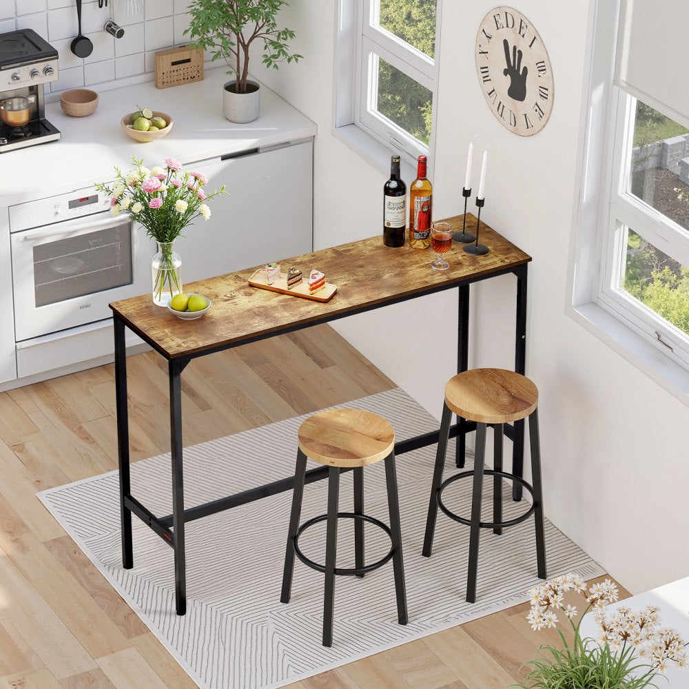 Bar Table Height Pub Table Cocktail Counter Kitchen Dining 55x15x39 in