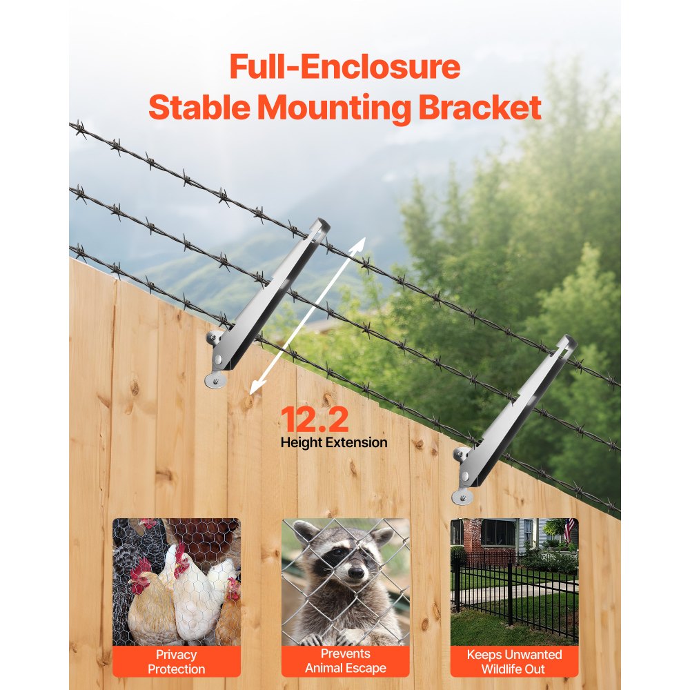 Barbed Wire Arm 10Pack 310mm Fence Post Height Extender Surface Mounted