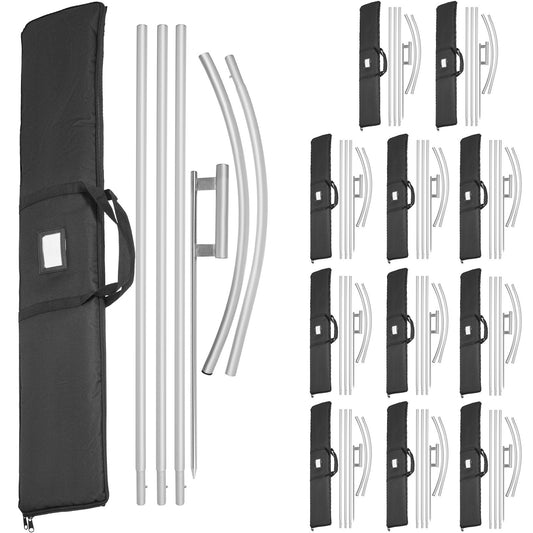 VEVOR Advertising Feather Flag for Business 12 x 6PCS 16ft Swooper Flag Pole Sets