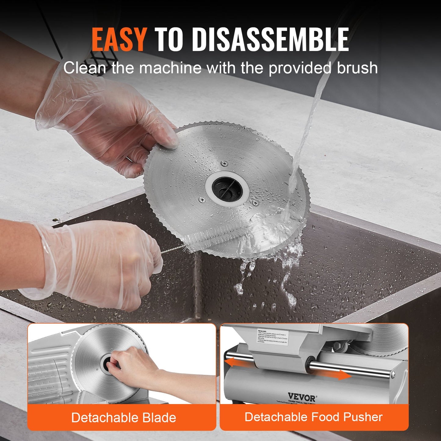 VEVOR Meat Slicer, 180W Electric Deli Food Slicer with 7.5" SUS420 Stainless Steel