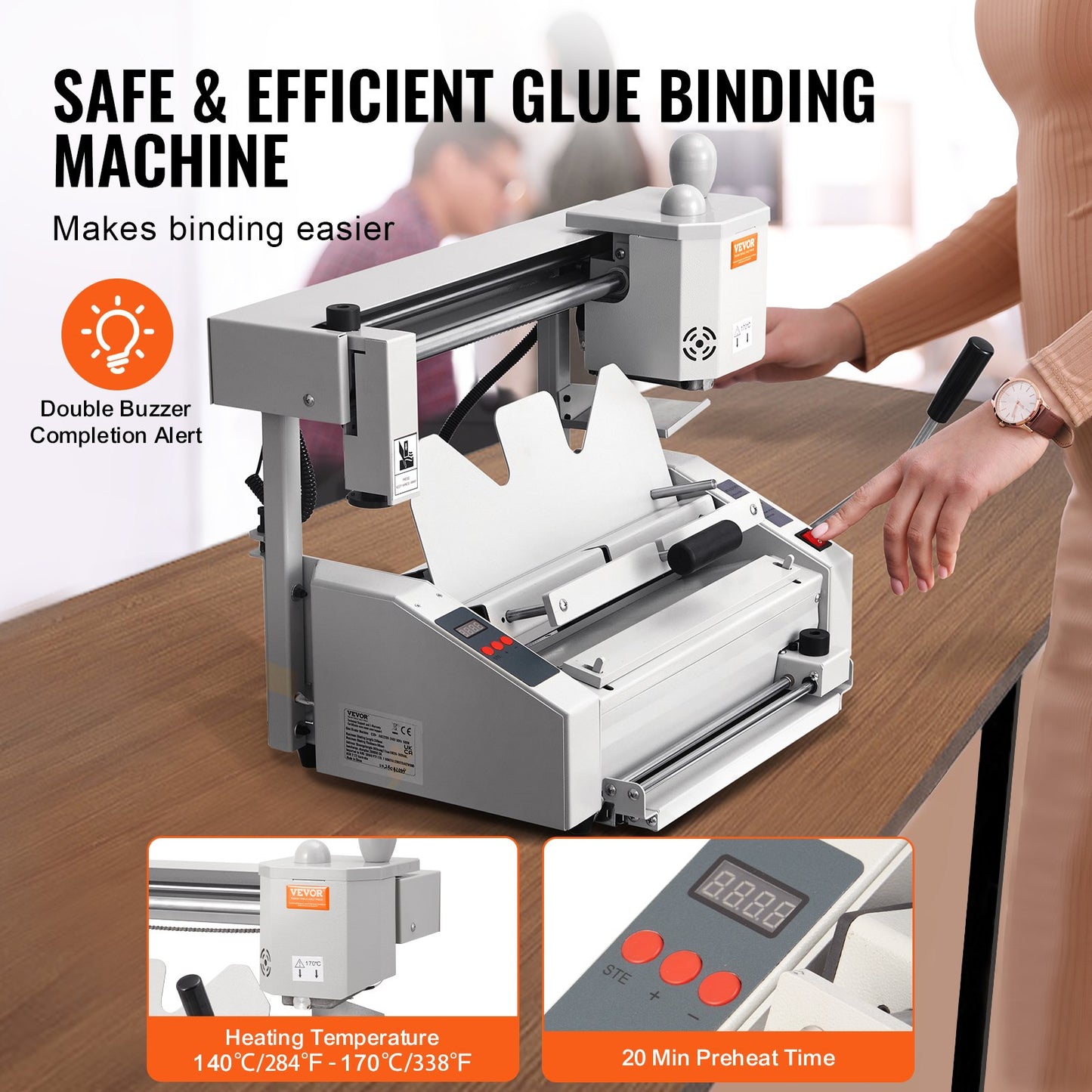 VEVOR Thermal Binding Machine, 400 Sheets Capacity Hot Glue Binding Machine, Thermal