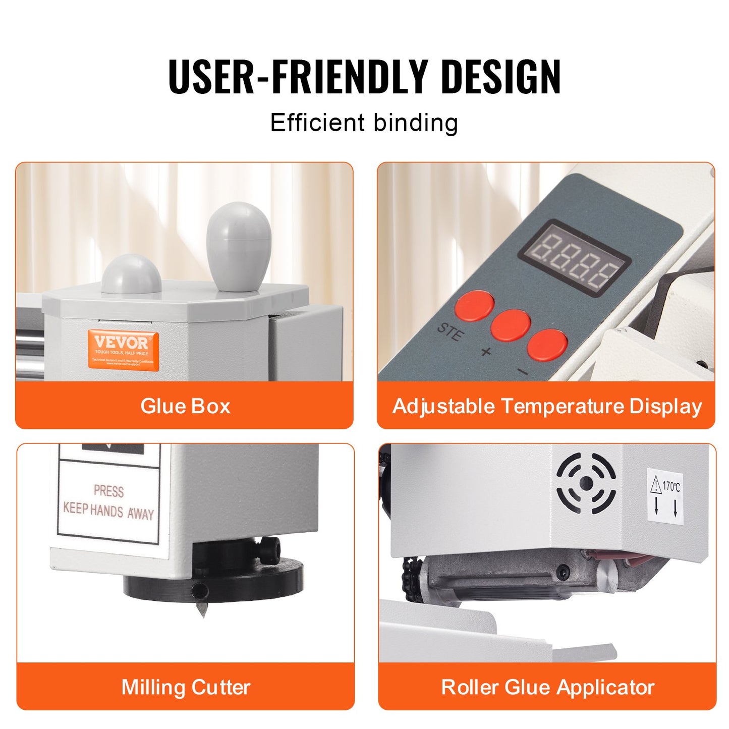 VEVOR Thermal Binding Machine, 400 Sheets Capacity Hot Glue Binding Machine, Thermal