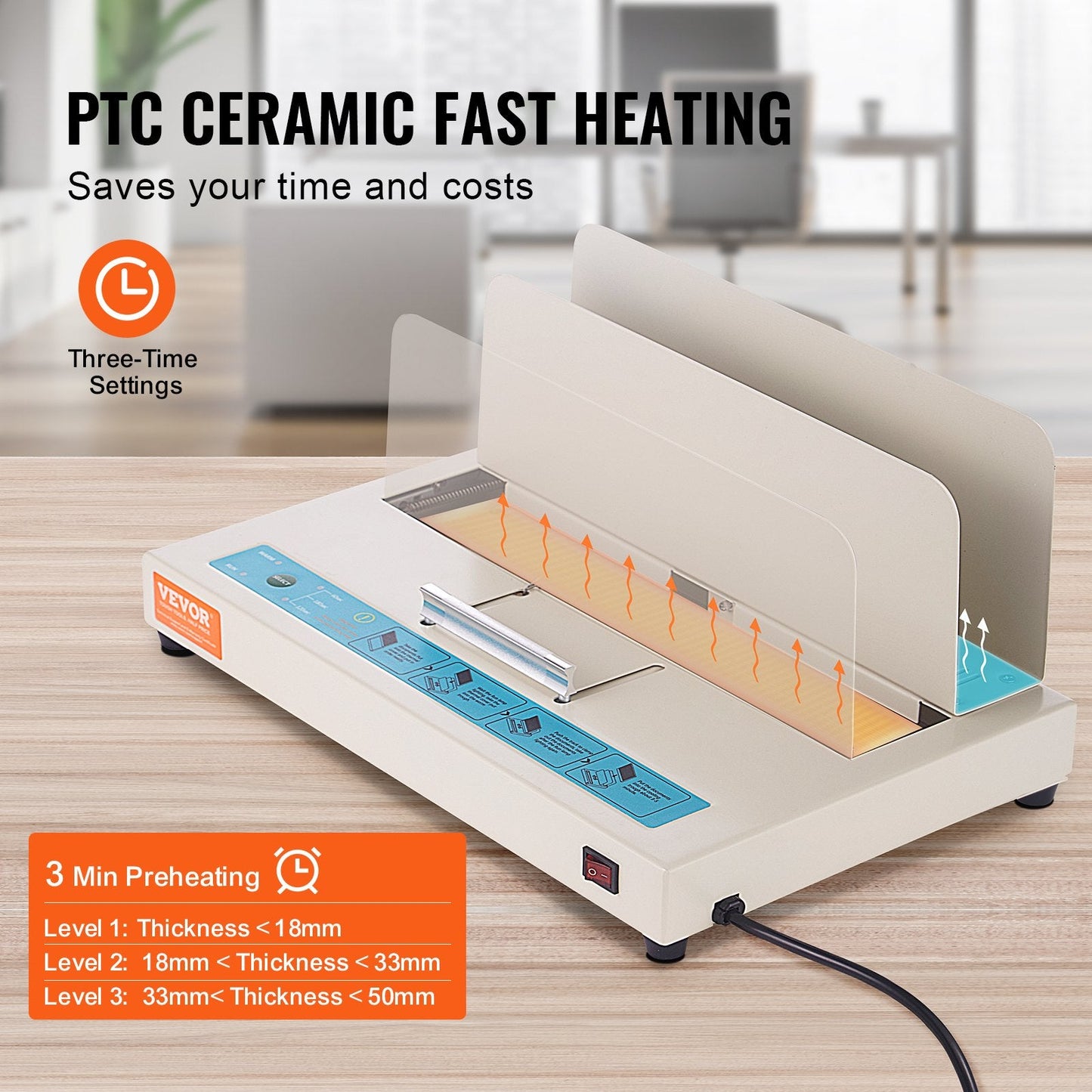 Thermal Book Binding Machine, 500 Sheets, Infrared Detection, A3/A4/A5 Compatible