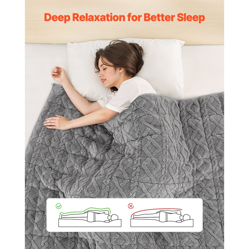 VEVOR Weighted Blanket 9kg 1524 x 2032mm Queen Size Sherpa Fleece Heavy Blanket