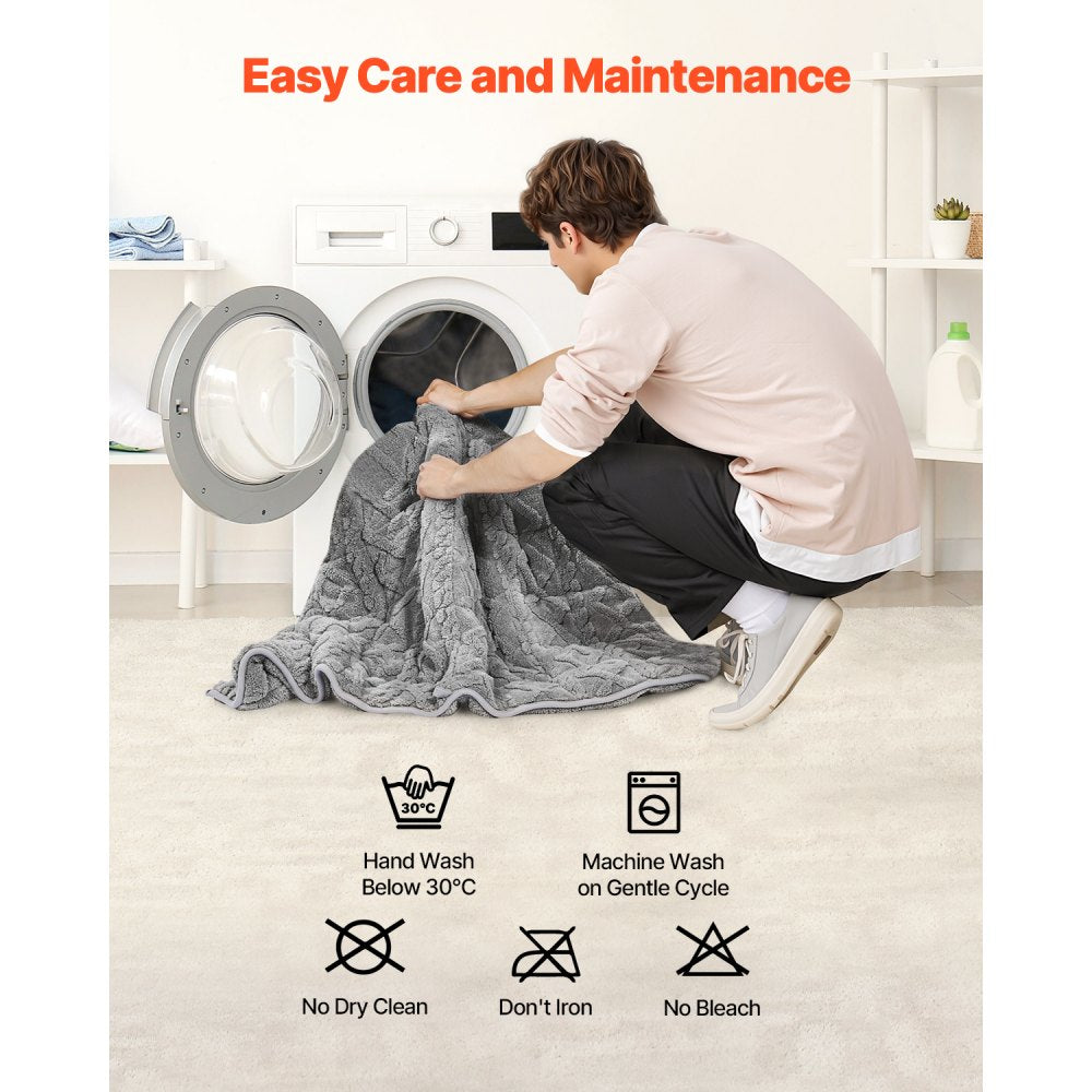 VEVOR Weighted Blanket 9kg 1524 x 2032mm Queen Size Sherpa Fleece Heavy Blanket