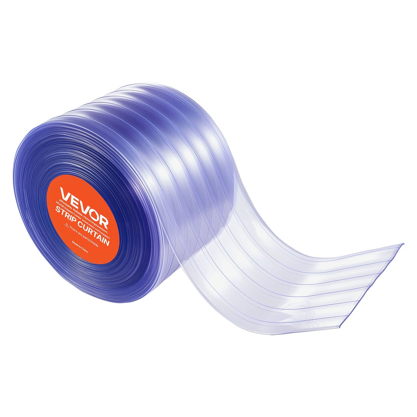 Clear PVC Strip Curtain, 30.8 m Length x 30.5 cm Width, Ribbed Plastic Door Strip Bulk Roll, Walk in Freezer Cooler Curtain Strips for Doorways of Supermarket, Garage, Warehouse, Animal House