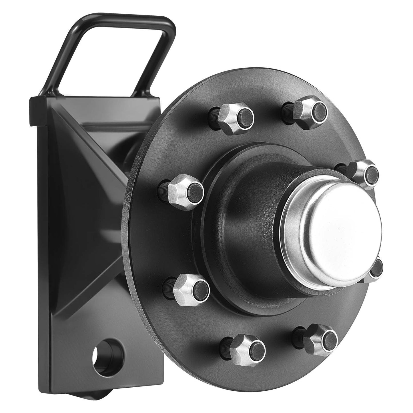 Shipping Container Wheels 8-Lug Wheels Kit, Heavy Duty Shipping Container Axle with Ratchet Tie Down-Moves 6 m-12 m, Secure Transport for Dock, Warehouse, Construction Site, Black