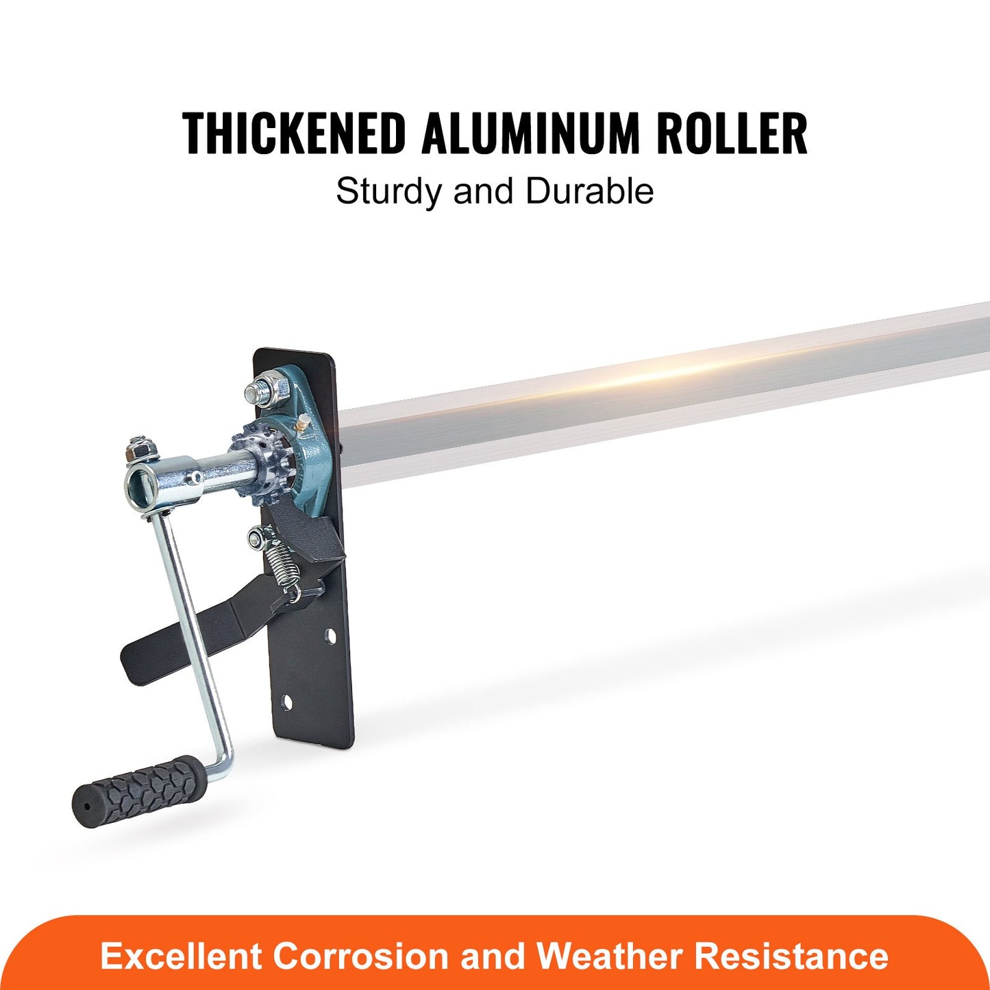 VEVOR Hand Crank Tarp Roller Kit, 1.6-2.6 m Wide, Aluminum Alloy, Manual Cab Level