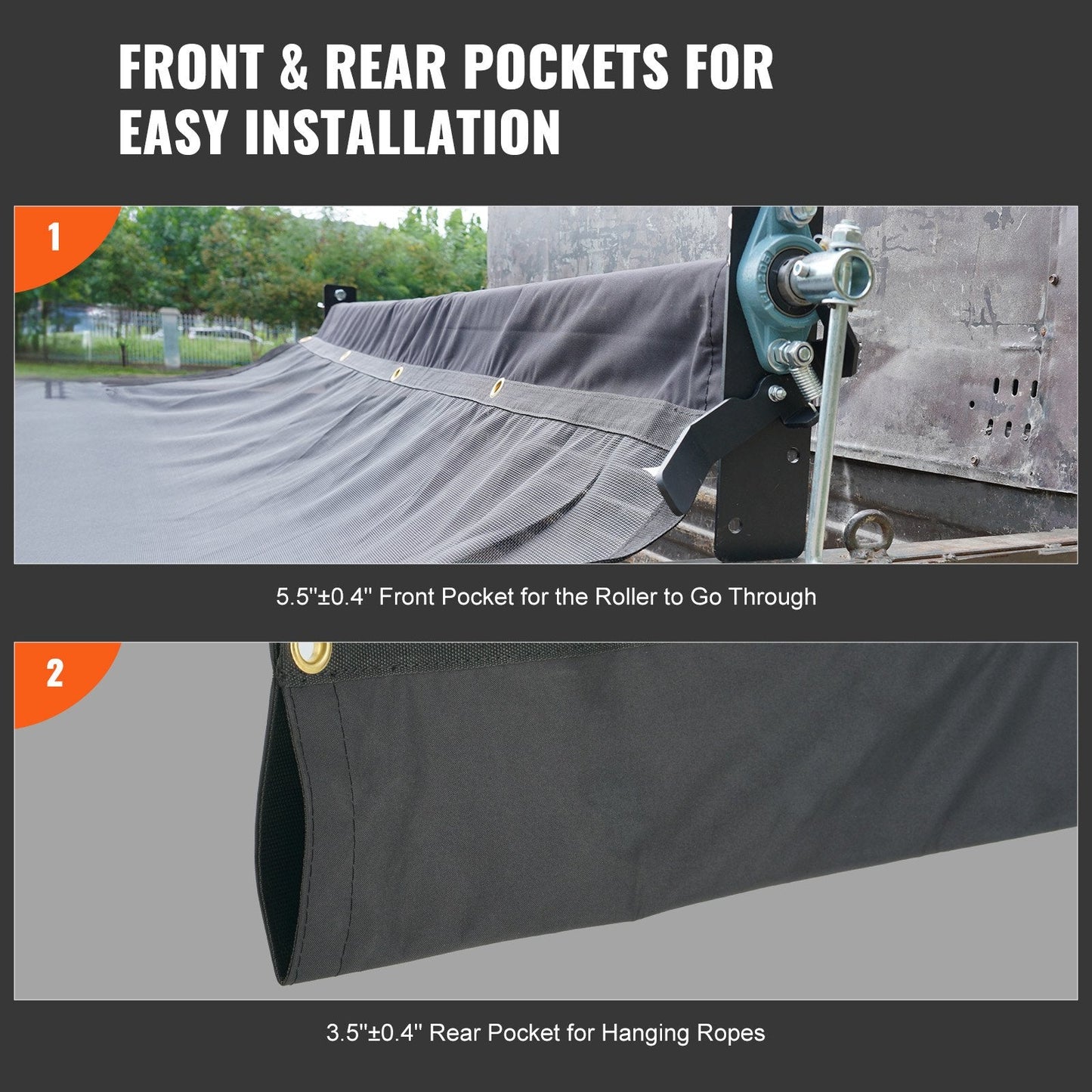 Heavy Duty Mesh Tarp, 2.4 x 5.5 m, PVC Coated Cover with Brass Grommets