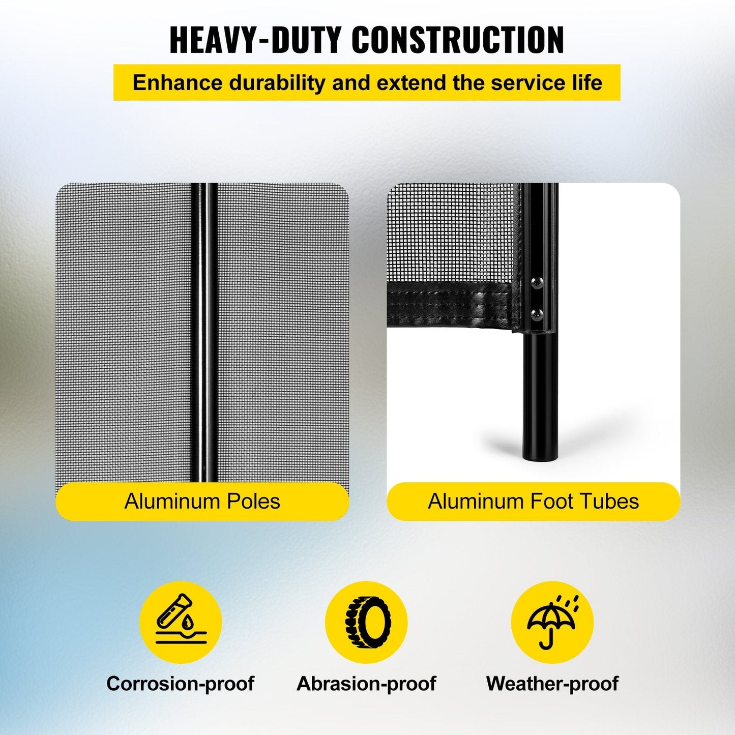 Removable 1.2x14.6m Pool Fence with 1.1x3.5cm Holes for In-ground Pools