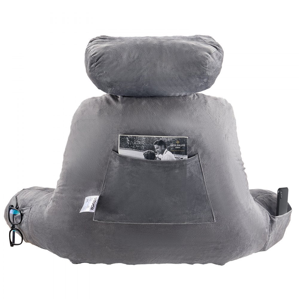 Reading Pillow Large Bed Pillow with Removable Headrest and Washable Cloth