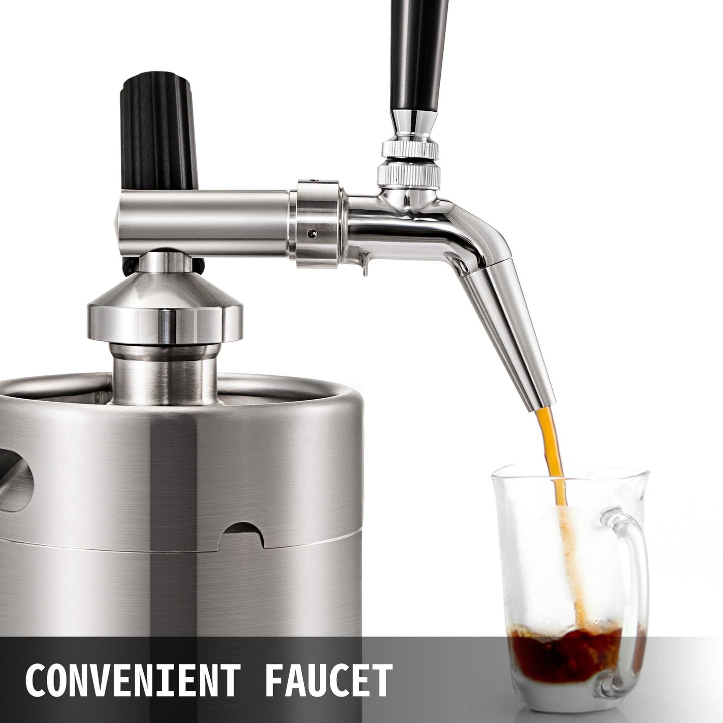 Portable 2L Stainless Steel Nitro Cold Brew Coffee Maker with Home Keg System