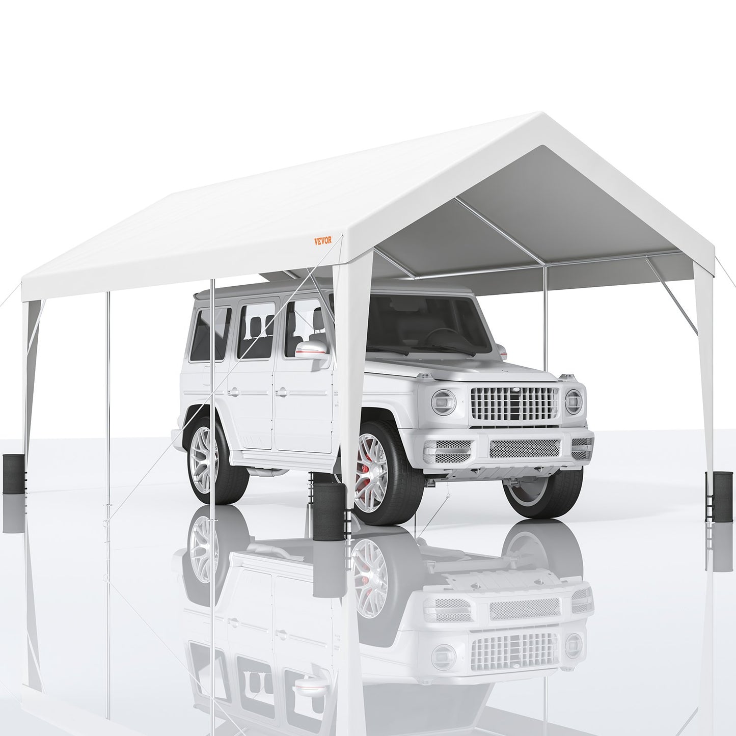 VEVOR Carport Car Canopy Garage Shelter Tent 10x20ft with 8 Poles for Auto Boats