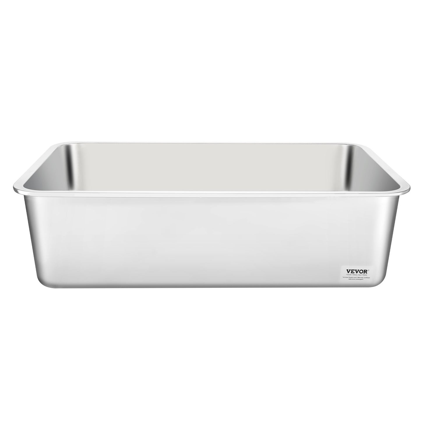 Cat Litter Box, 152 mm Deep, XL Extra Large Stainless Steel Cat Litter Box with Scoop, Wide Filtering Foot Board & High Sides, Enclosed Odor-Free Easy-to-Clean Litter Box, Fit for Big Cats