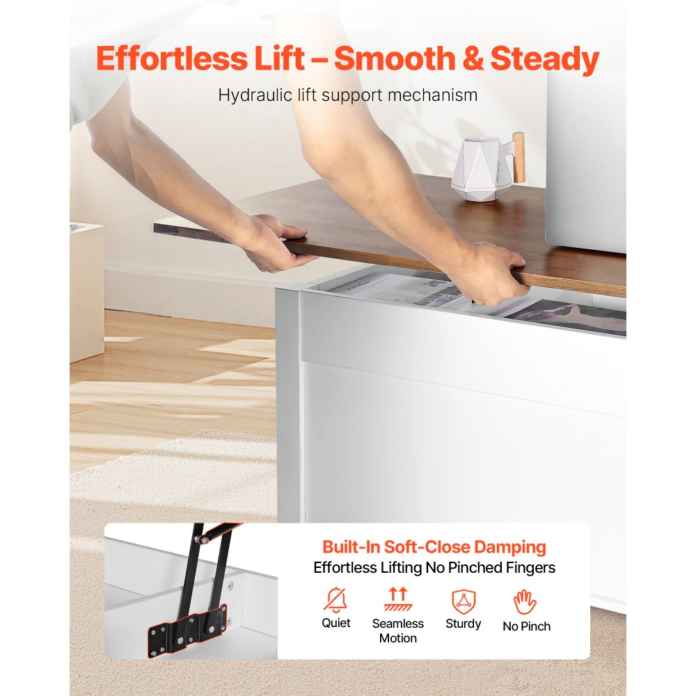 1200mm Farmhouse Lift Top Coffee Table with Barn Door & Hidden Compartment