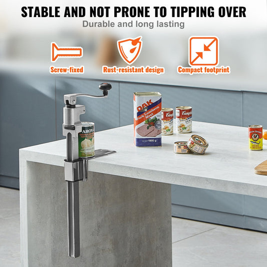 Heavy Duty Tabletop Can Opener for Large Cans, Adjustable up to 0.4 Meters