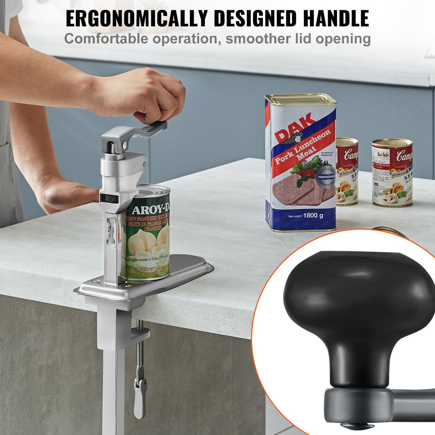 VEVOR Manual Can Opener, Commercial Table Clamp Opener for Large Cans, Heavy Duty