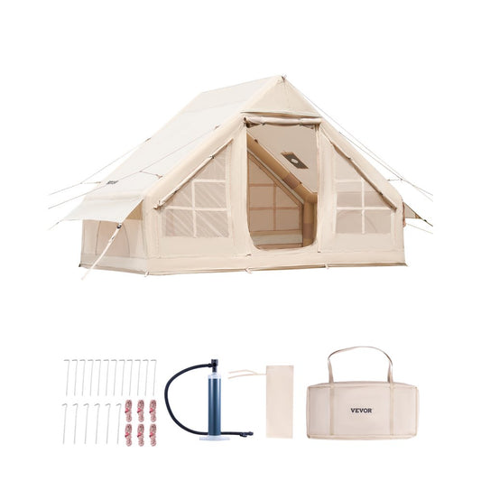 VEVOR Inflatable Tent for Camping 3-5 Person Glamping Tent with Pump Easy Set up