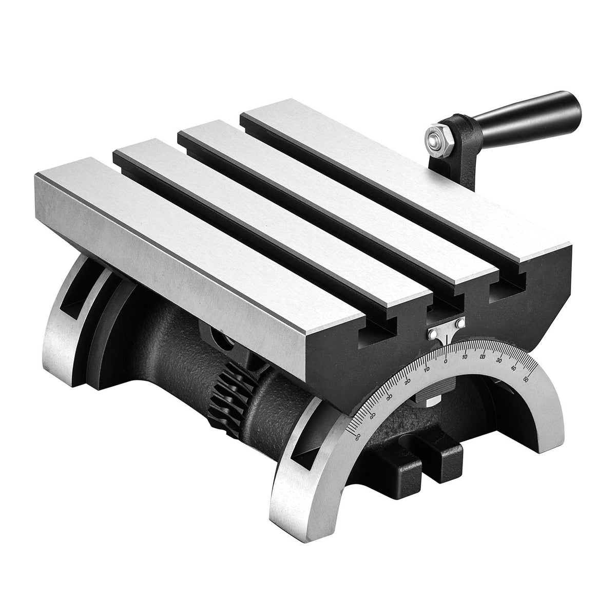 Rotary Table 178 x 127 mm Tilting Milling Table Heavy Duty Cast Iron, Robust & Durable, with 0-45 Degree Left & Right Adjustable, Worm Gear, Precision Scale, for Milling Machine, Drill Press