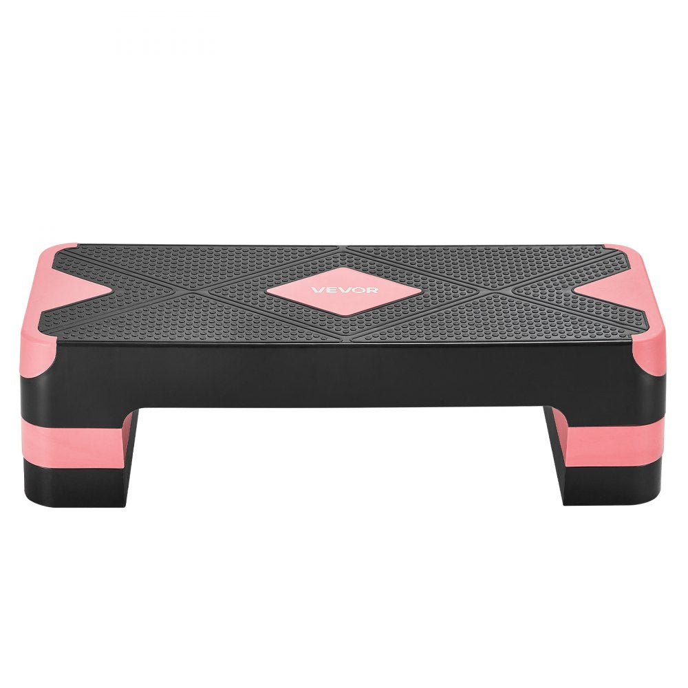 VEVOR Aerobic Exercise Step Platform Adjustable Workout Stepper 4 Riser Red