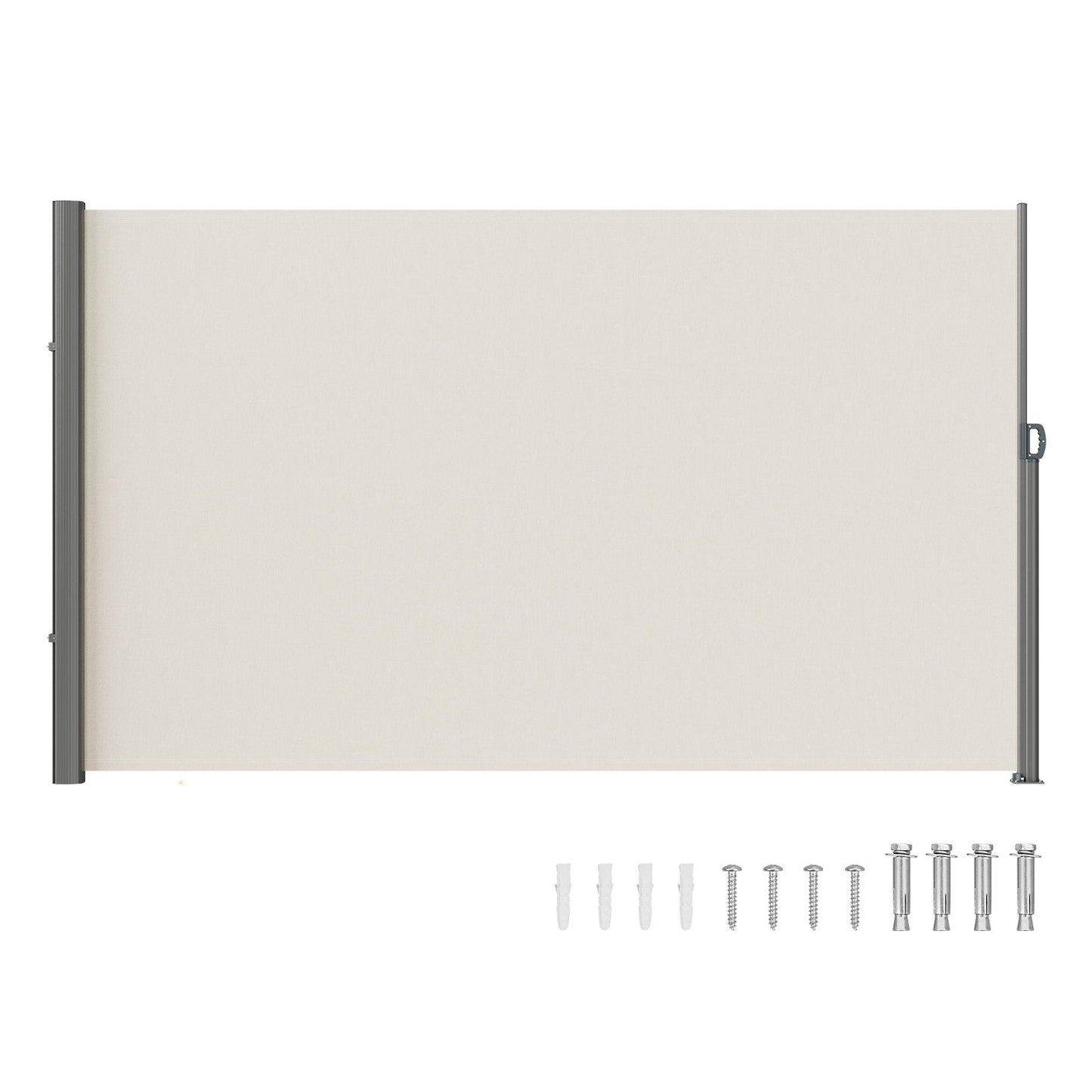Retractable Outdoor Privacy Screen, Beige, 1.8x3m, UV Protection, Easy Install