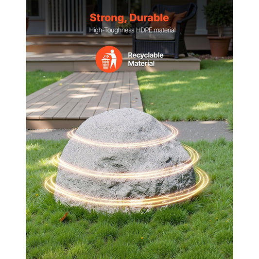 Faux Rock Cover, Outdoor Fake Rock Well Pump Cover, Realistic Natural Texture, Lightweight & Weather-Resistant Polyresin