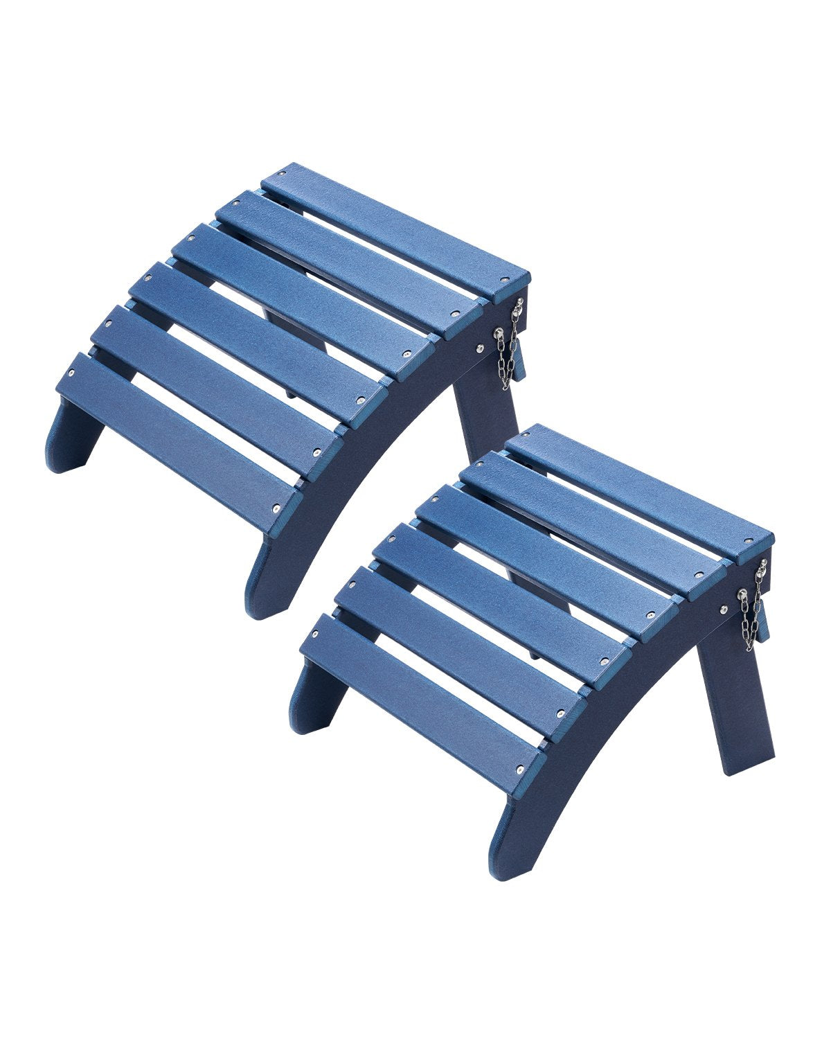 VEVOR Adirondack Ottoman 2 Set 47.5L x 48W x 35H cm HDPE Folding Footrest Blue