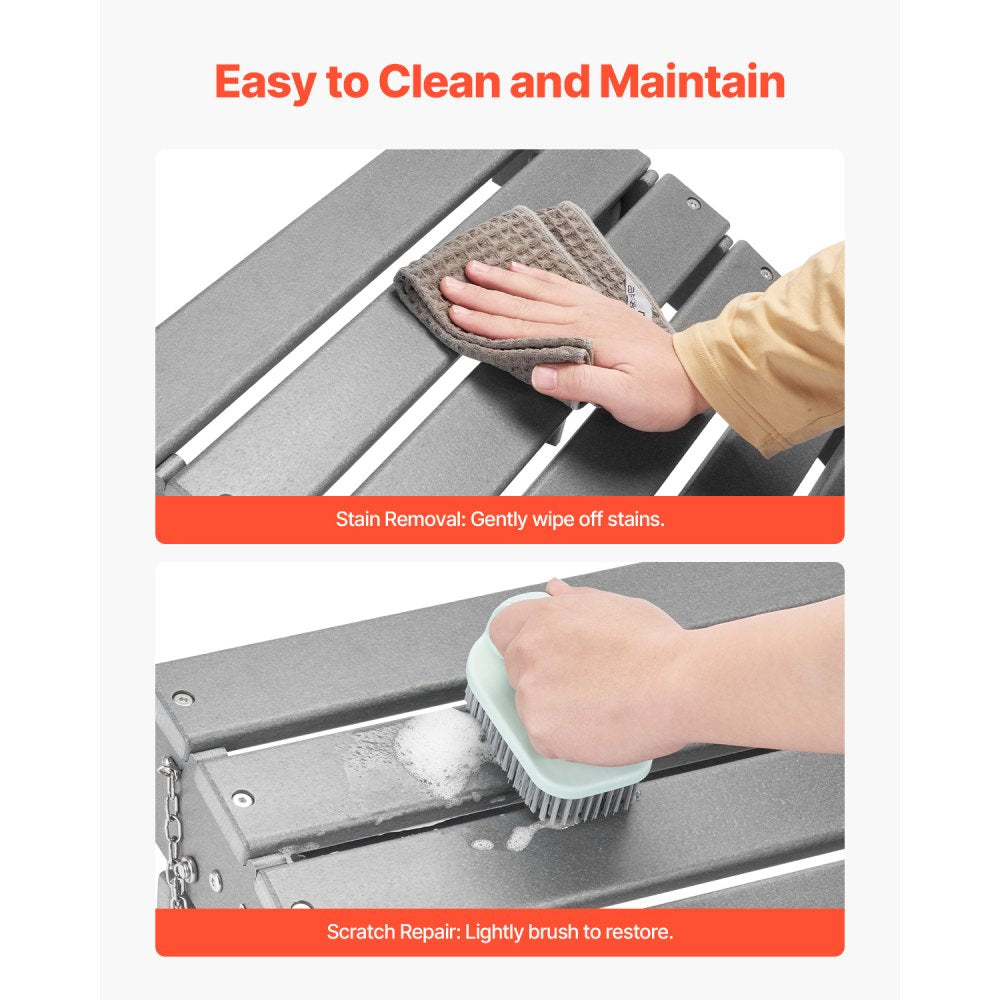 Adirondack Ottoman 43L x 48W x 33H cm HDPE Folding Footrest Gray