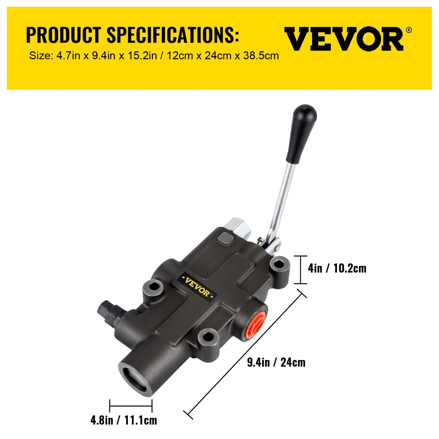 VEVOR Hydraulic Directional Control Valve, 1 Spool Hydraulic Spool Valve, 21 GPM