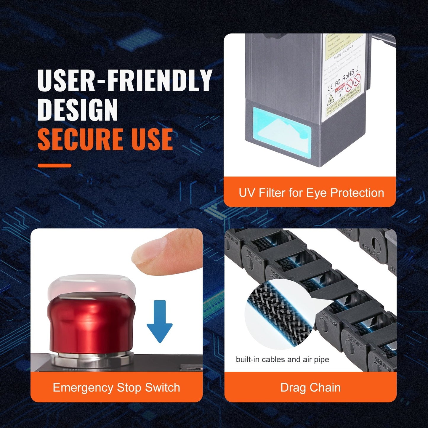20W Laser Engraver with 40x40cm Area, USB Connection, Eye Protection, 6.1 kg