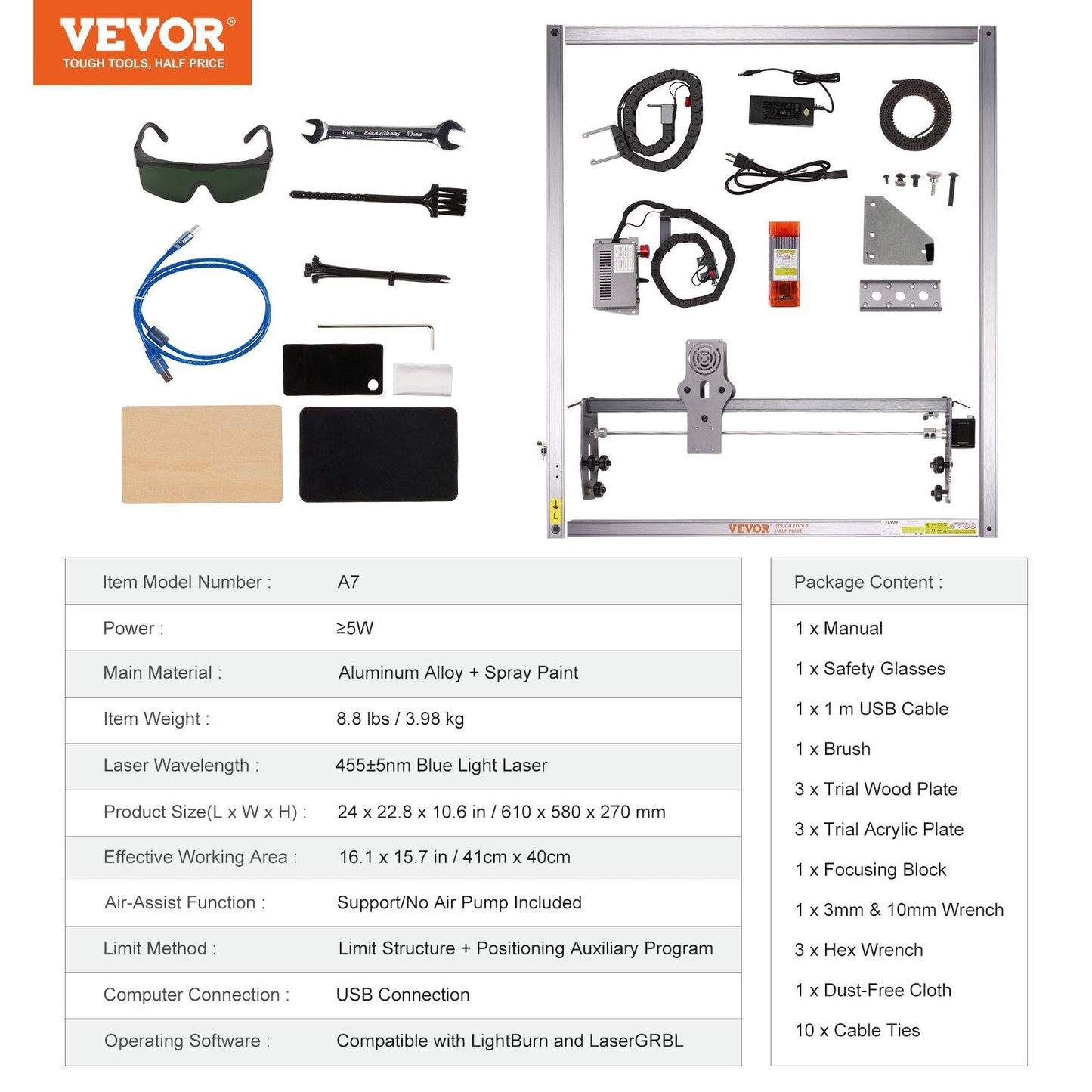 5W Laser Engraving Machine, 41 x 40 cm Area, Versatile Cutter for Various Materials