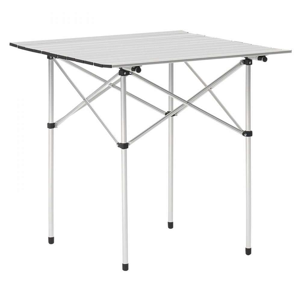 Folding Portable Camping Table Aluminum Outdoor Picnic Table Carry Bag, 700 x 700 x 700 mm