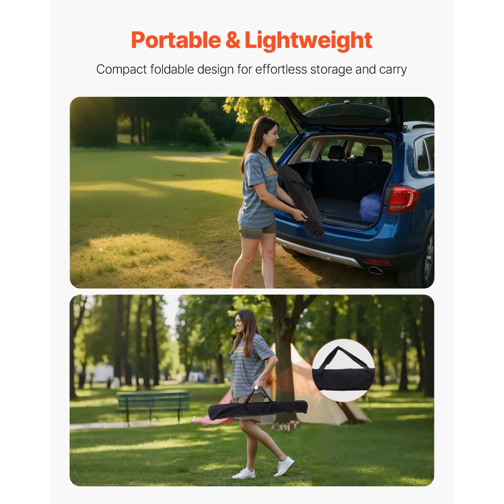 Folding Portable Camping Table Aluminum Outdoor Picnic Table Storage Bag,1200 x 550 x 500 mm