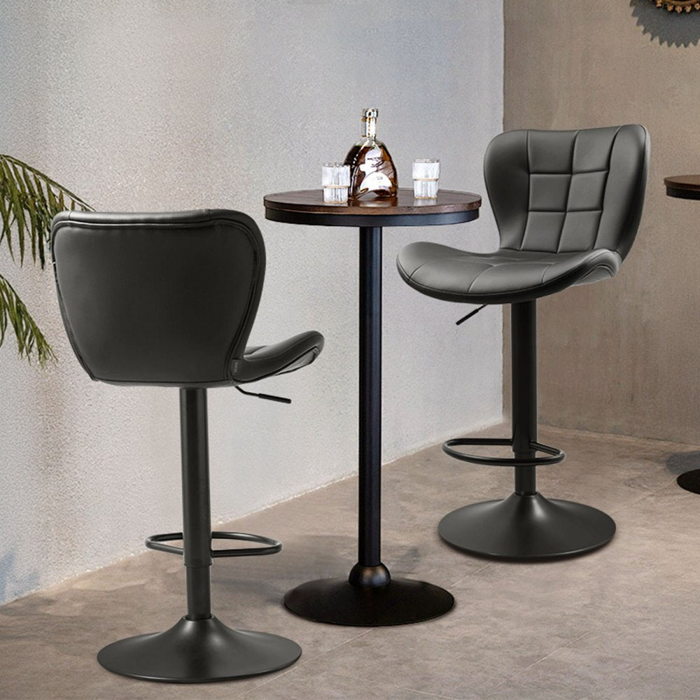 Bar Stool Counter Barstool Swivel Height Adjustable Kitchen Chair Set of 2