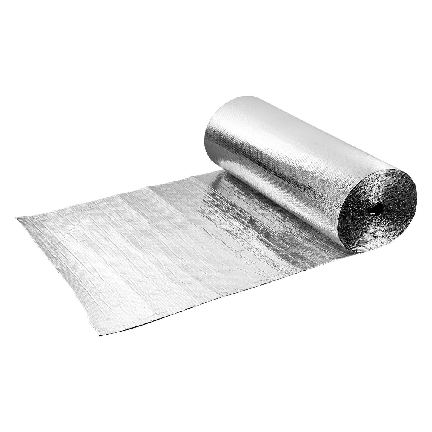 Double Reflective Insulation Roll, Double-Sided Aluminum Foil Radiant Barrier, 6mm 30.48 m x 1.22 m, Dual-Layer Air Bubble Heat Reflective Shield, Thermal Insulation Roll for Garage Door Window RV Roofs
