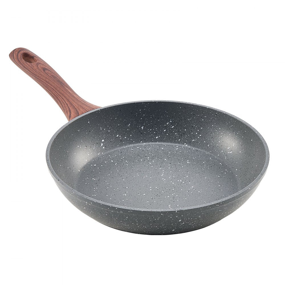 3Pcs Frying Pan Aluminum Skillet Set 250 280 325 mm Nonstick Seasoned Grey