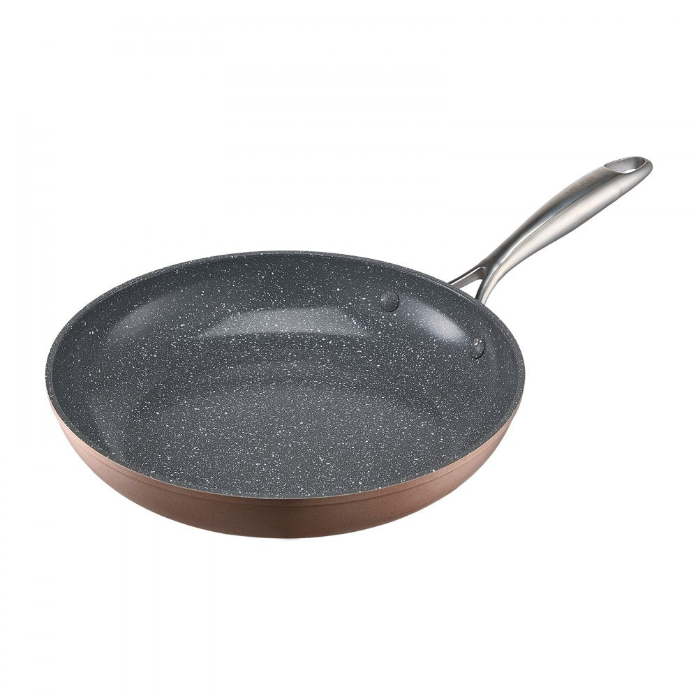 3 Pcs Frying Pan Aluminum Skillet Set 200 270 300 mm Handle Seasoned Grey