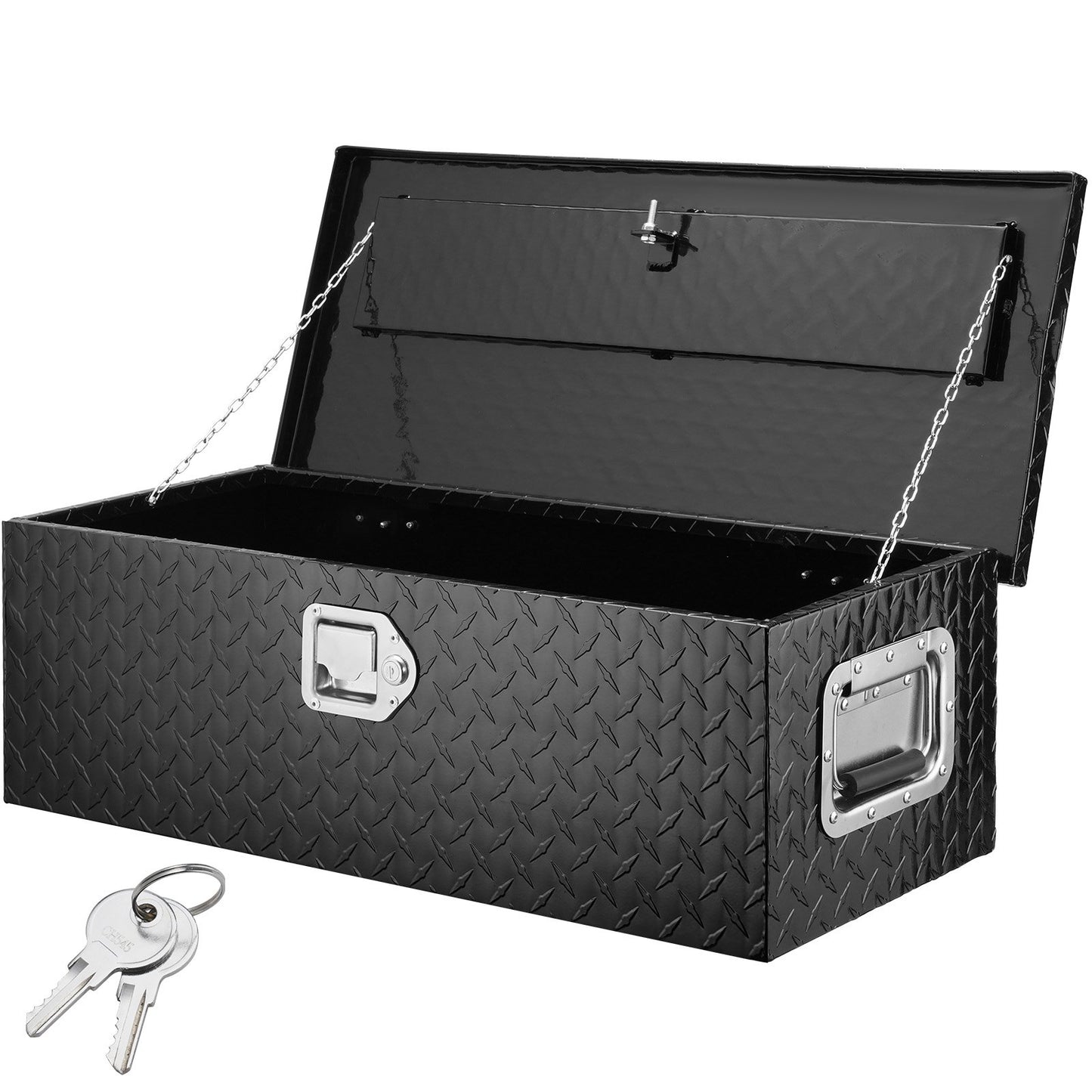 VEVOR Heavy Duty Aluminum Truck Bed Tool Box, Diamond Plate Tool Box with Side Handle