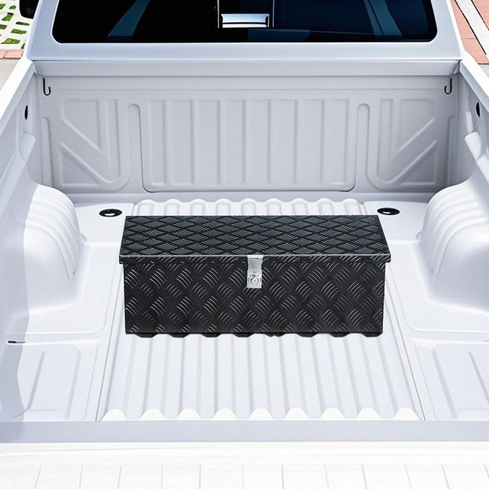 762x330.2x243.84mm Heavy Duty Aluminum Truck Bed Tool Box for Pickup Black