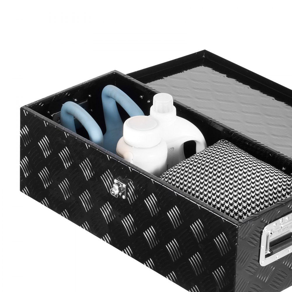 762x330.2x243.84mm Heavy Duty Aluminum Truck Bed Tool Box for Pickup Black