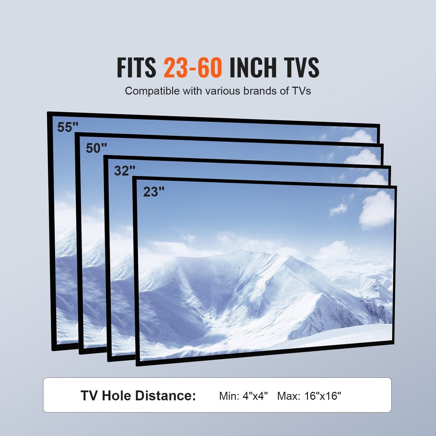 Adjustable Mobile TV Cart for 0.58-1.52m TVs, with Wheels and Device Tray