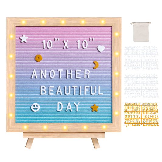 VEVOR Gradient Felt Letter Board, 253x253 mm Felt Message Board, Changeable Sign